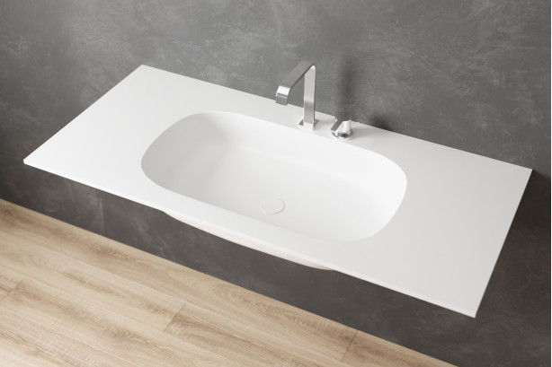 PARNAY single washbasin in Krion® front view