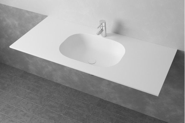 PENFRET single washbasin in Krion® side view
