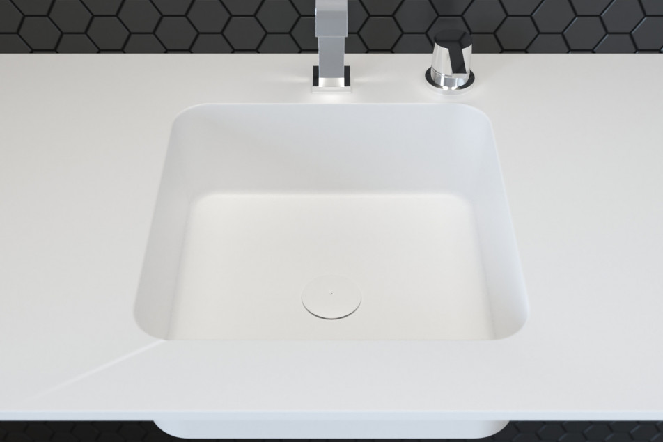 CAVALLO single washbasin in Krion® top view