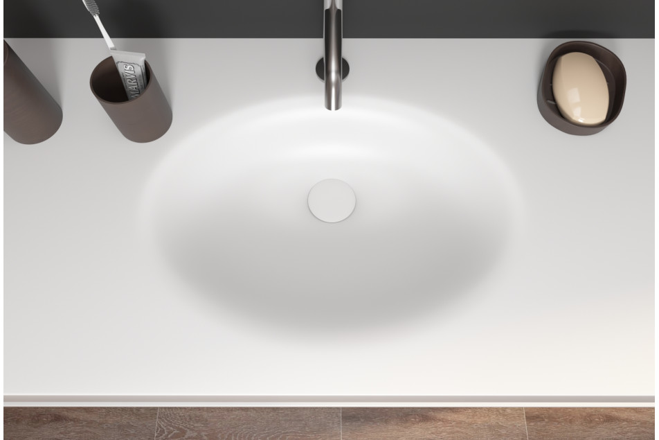 PERLE single washbasin in Krion® top view