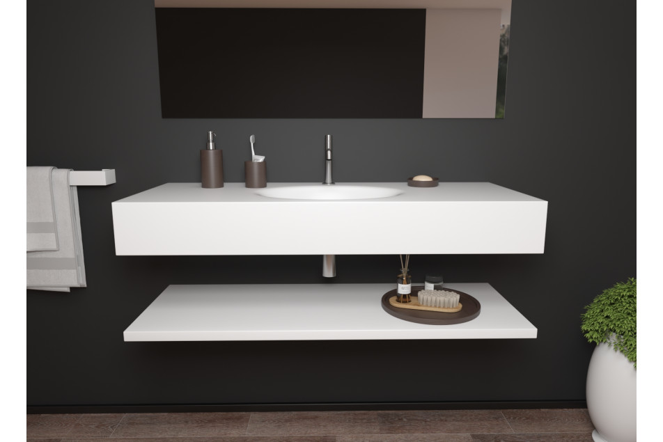 PERLE single washbasin in CORIAN® front view
