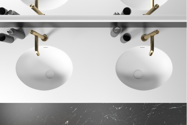 DIAMANT double washbasin in Krion® top view
