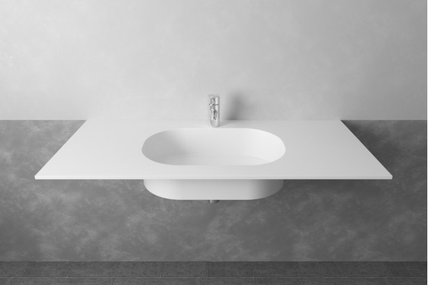 TONNARA single washbasin in Krion® side view