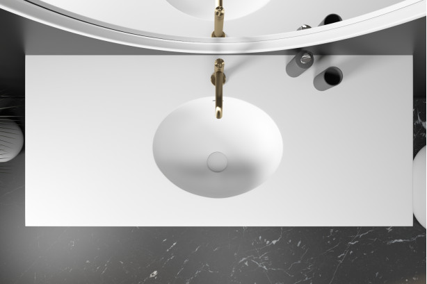 DIAMANT single washbasin in Krion® top view