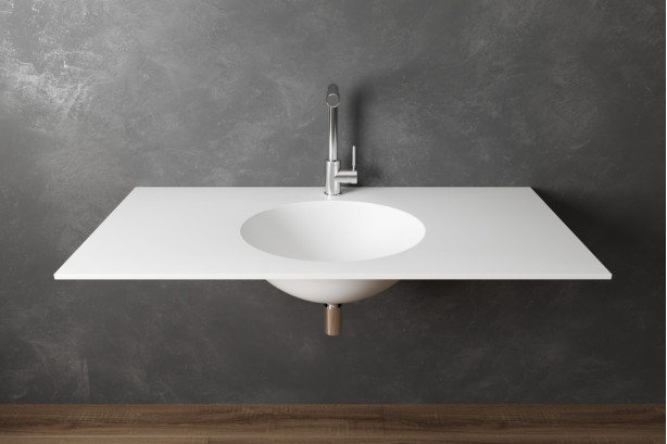 OUVEA single washbasin in Krion® side view