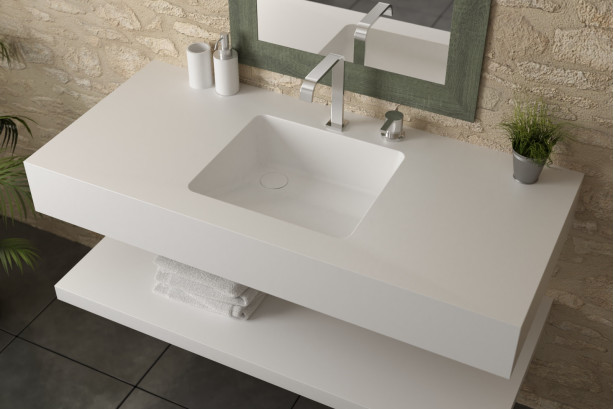 CHENGIRO single washbasin with Krion® side view
