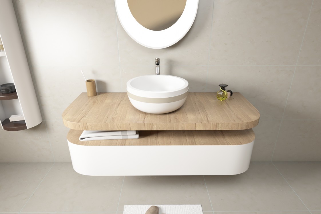 ARO KRION® freestanding beige bowl front view