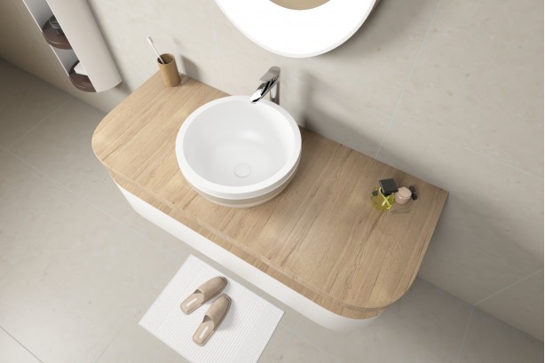 ARO KRION® freestanding beige bowl side view