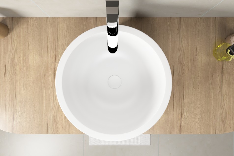 ARO KRION® freestanding beige bowl top view