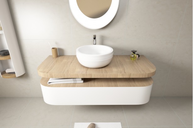 ARO KRION® freestanding white bowl front view