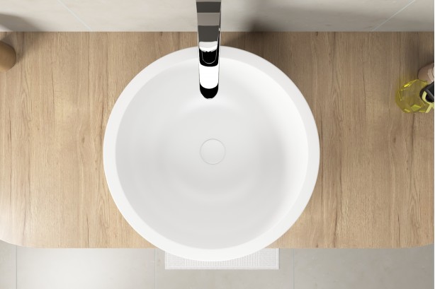 ARO KRION® freestanding white bowl top view
