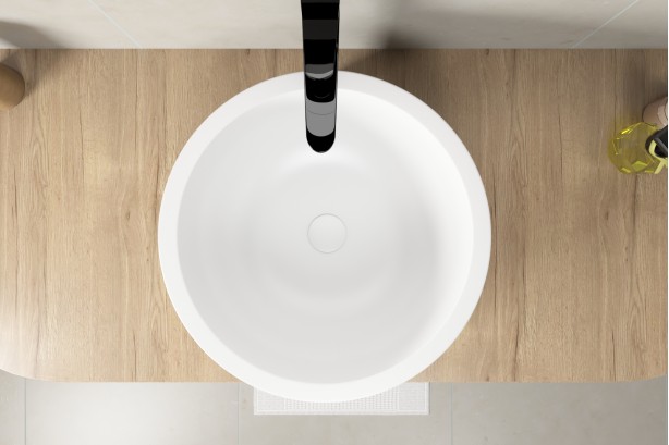 ARO KRION® freestanding black bowl front view