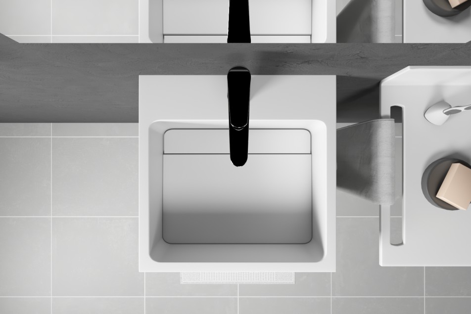 KRION® RAS wall mounted washbasin top view