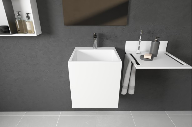 KRION® RAS wall mounted washbasin front view