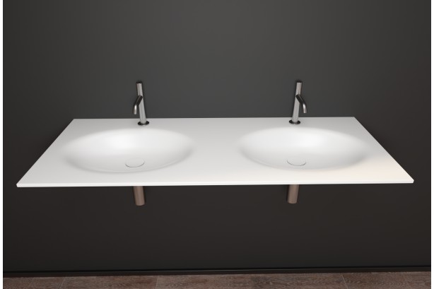 PERLE CORIAN® double sink side view