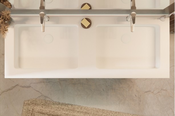 SMART drawer unit with KOLE® double washbasin side view