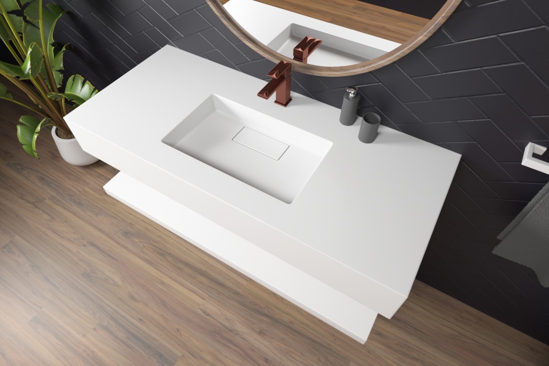 MOTU AWA KRION® single sink unit side view