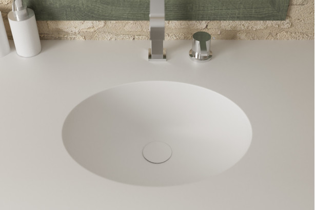 TAHAA single washbasin in Krion® top view