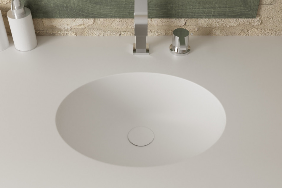 TAHAA single washbasin in Krion® top view