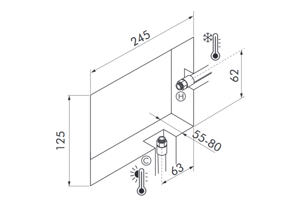 LOOP wall-mounted Matte Black single-lever tap