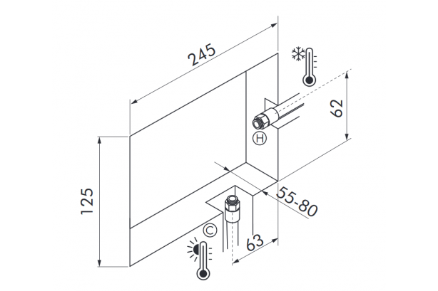 Wall mounted mixer LOOP K chrome Sanycces