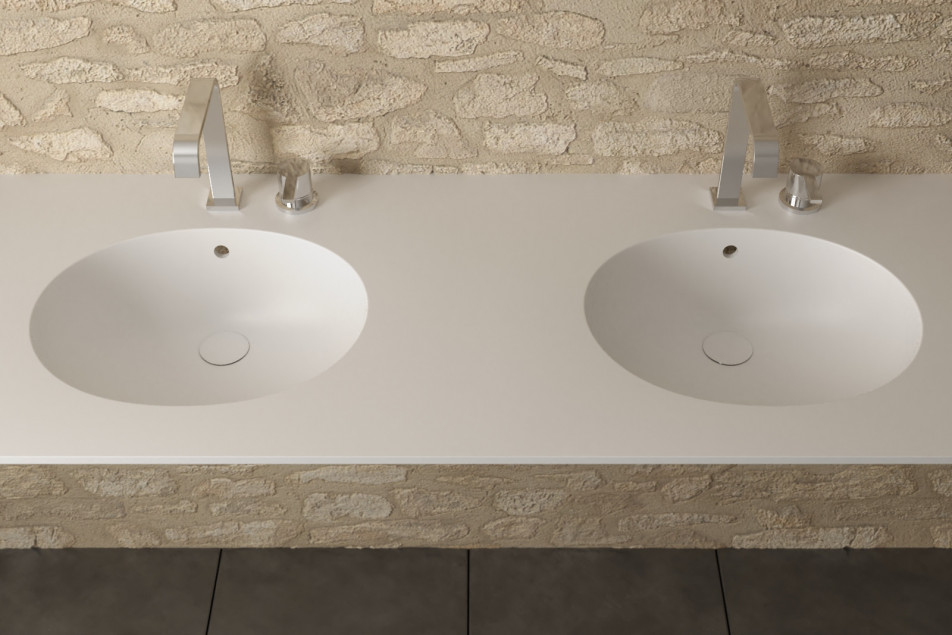 BARROW double washbasin in CORIAN® top view