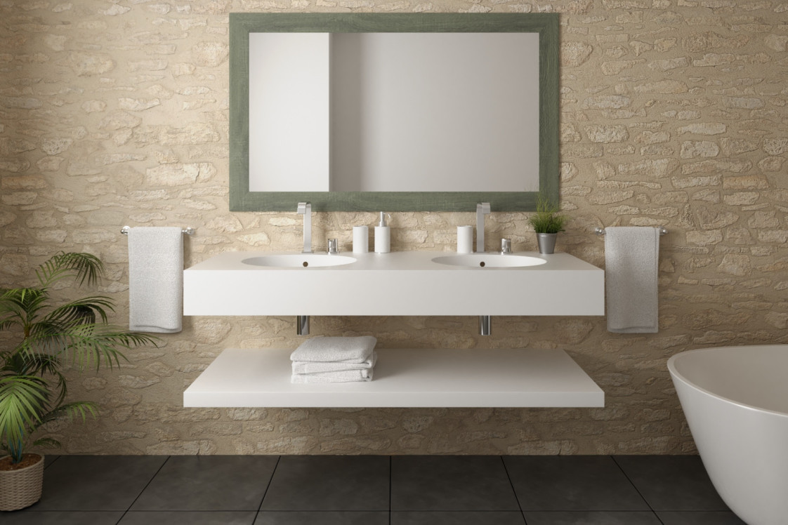 BARROW single washbasin in CORIAN® front view