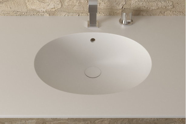 BARROW single washbasin in CORIAN® top view
