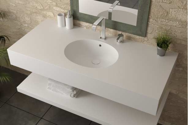 BARROW Single washbasin in CORIAN® front view