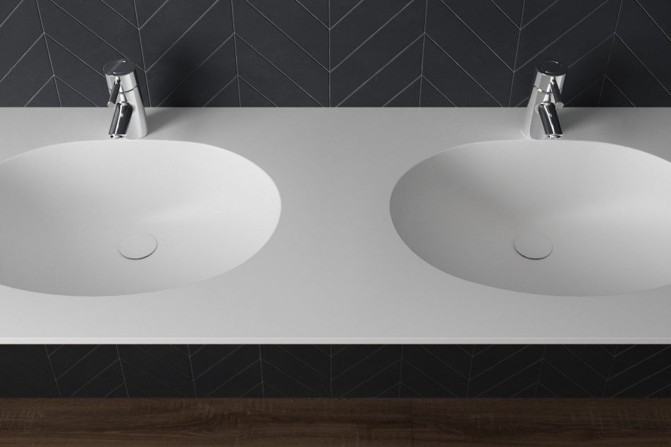 BERNIER double washbasin in CORIAN® top view