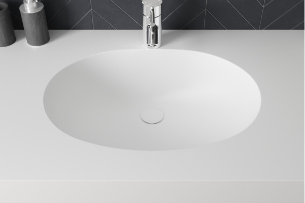 BERNIER single washbasin in CORIAN® top view