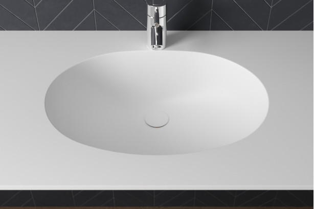 BERNIER simple washbasin in CORIAN® top view