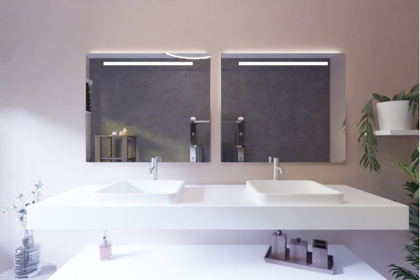 NEANE 90 mirror front view with washbasin top