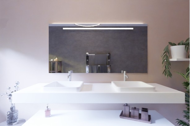 NEANE 140 mirror front view with washbasin top