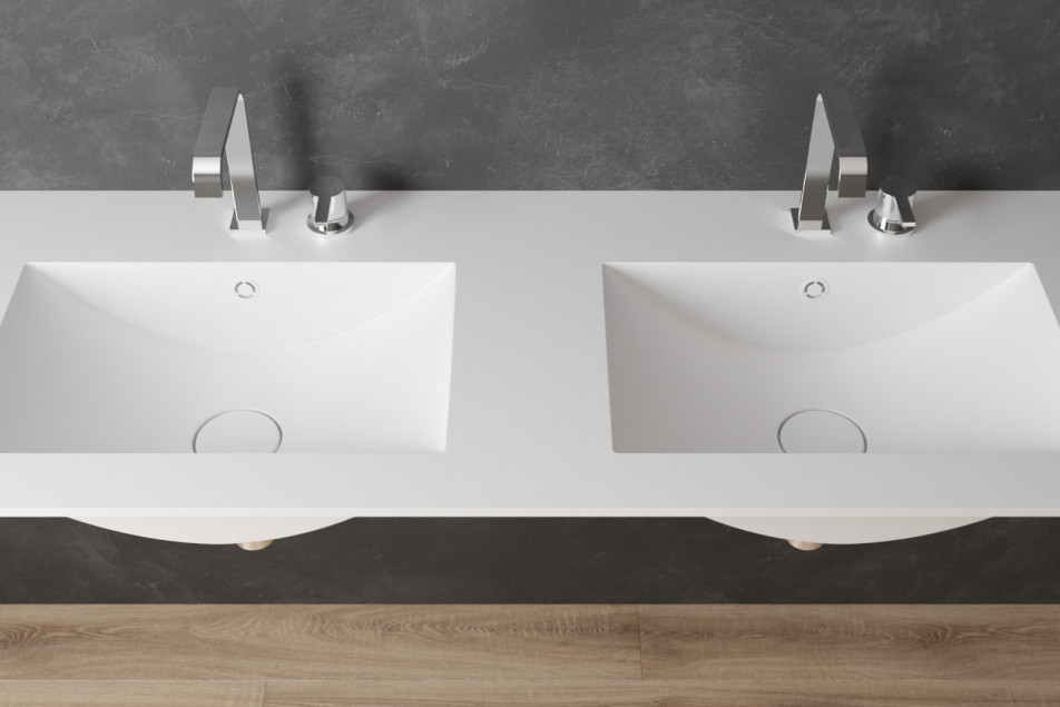 MONTEBELLO double washbasin in CORIAN® top view