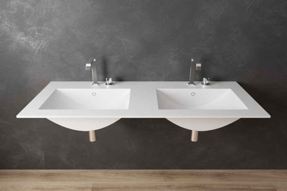 MONTEBELLO double washbasin in CORIAN® front view