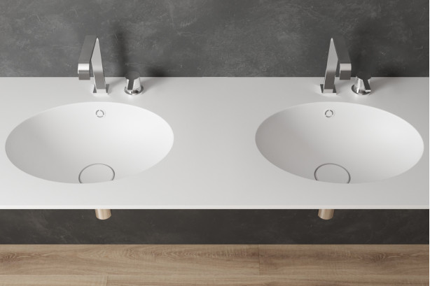 COCO single washbasin in CORIAN® side view