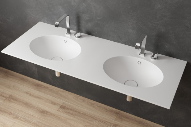 COCO single washbasin in CORIAN® front view