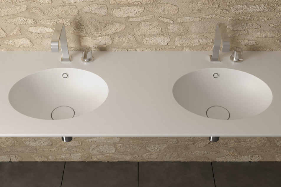 CHATHAM double washbasin in CORIAN® top view