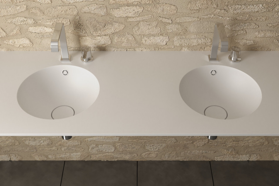 BETSEY double washbasin in CORIAN® top view