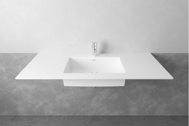 CABRITS single washbasin in Krion® side view
