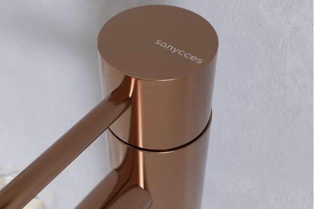 Design mixer LOOP Copper (or Rose Gold) brushed side view