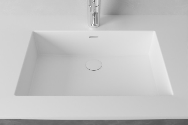 Simple vasque sur plan CABRITS en Krion® vue de dessus