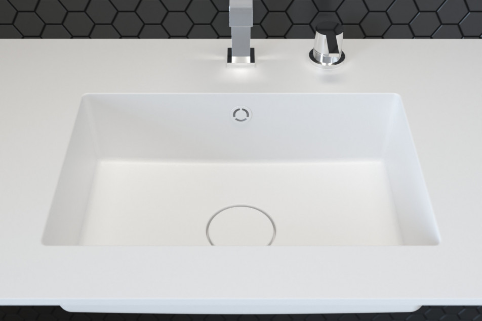HUMMOCK single washbasin in CORIAN® top view