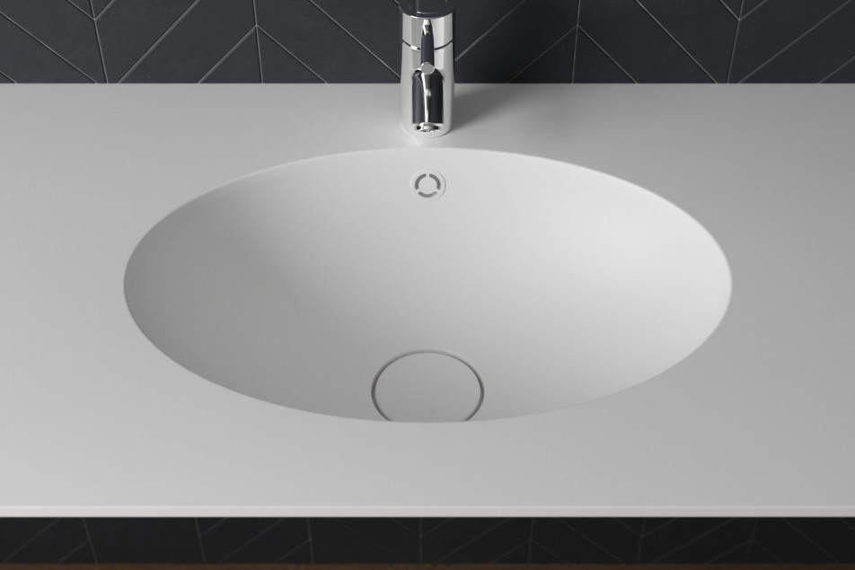 CAPELOCK single washbasin in CORIAN® top view