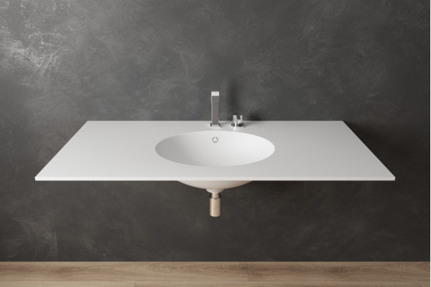 COCO single washbasin in CORIAN® front view