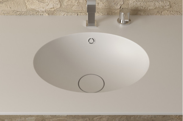 CHATHAM single washbasin in CORIAN® top view