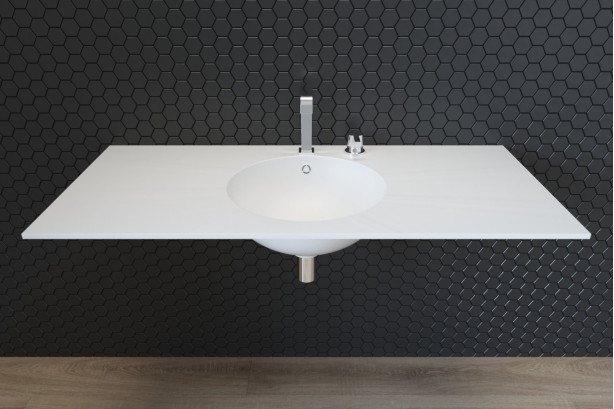 BRUNY single washbasin in CORIAN® front view