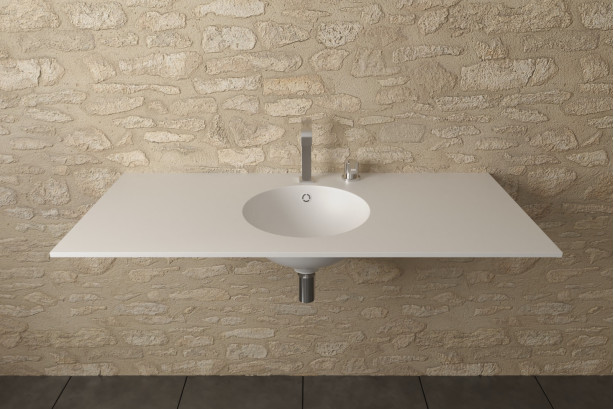 BETSEY single washbasin in CORIAN® front view
