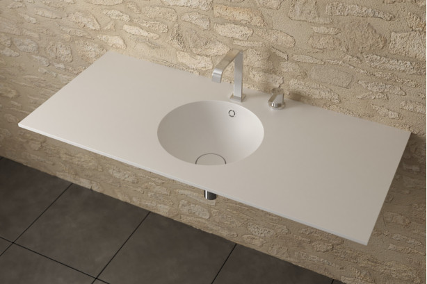 BETSEY single washbasin in CORIAN® side view